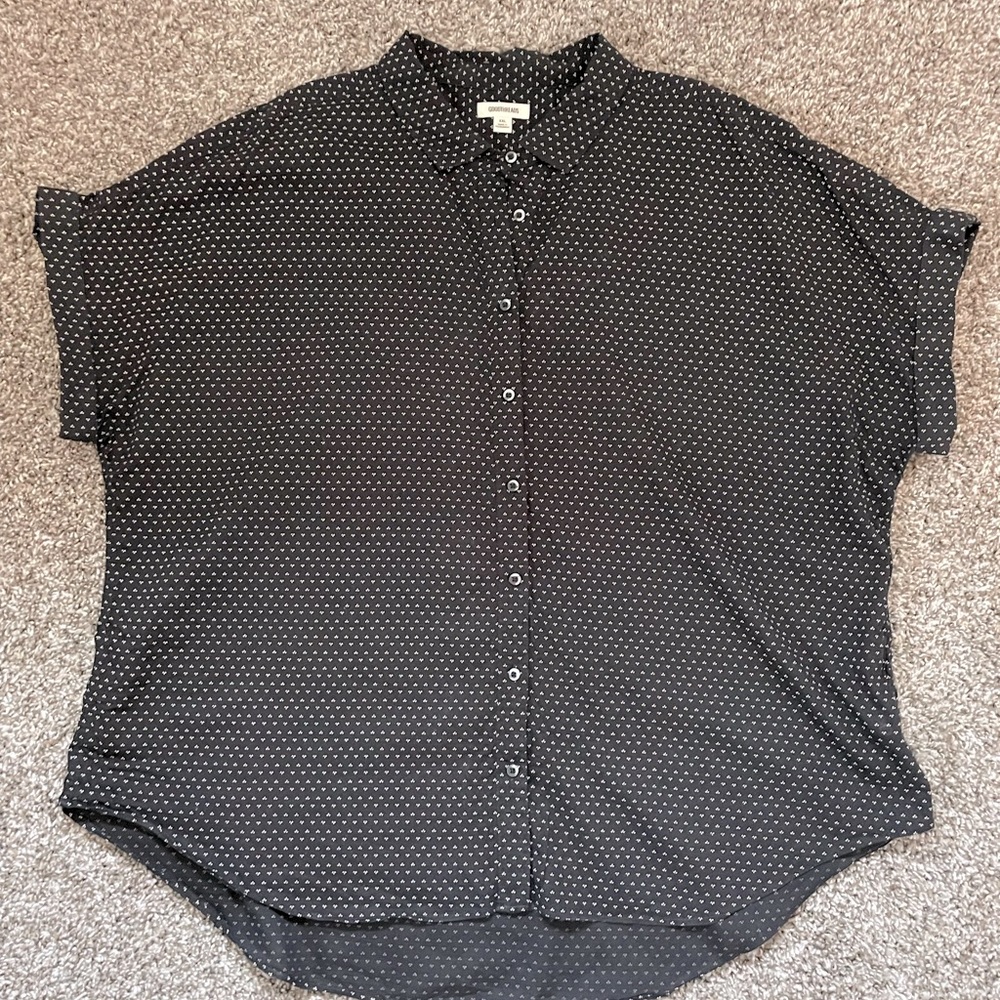 GoodThreads Dolman Black with White Dots